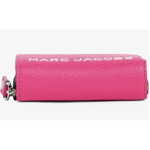 New Marc Jacobs Bold SLG Mini Compact Bifold Wallet Pebble Leather Hot Pink - Picture 2 of 6